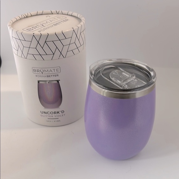 BrüMate uncork’d Glitter Violet Wine Tumbler NWT - Picture 1 of 7
